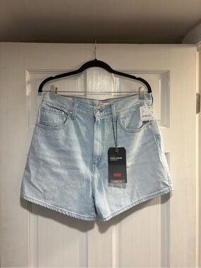 Levi's Light Blue High Loose Denim Shorts